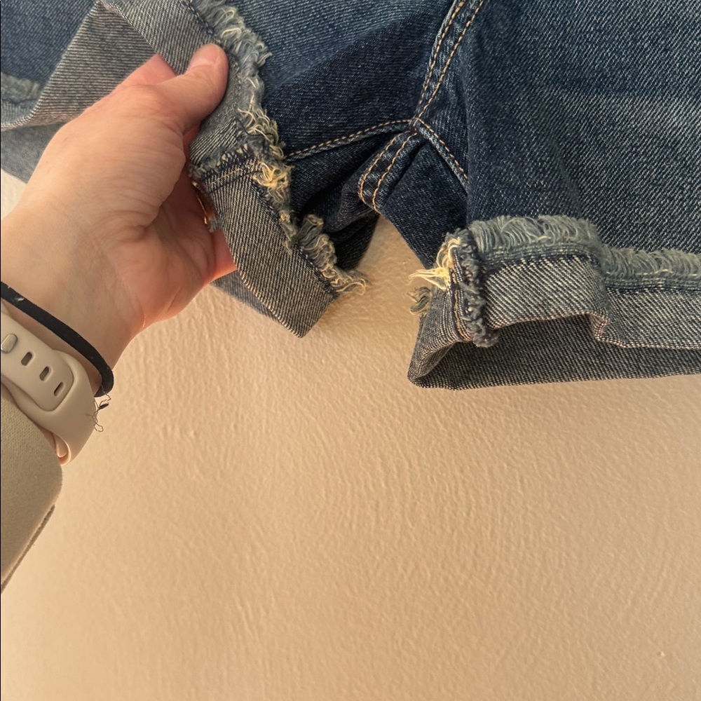 NWOT Current/Elliott Dark Wash Cuffed Denim Shorts 27 - Picture 2 of 8